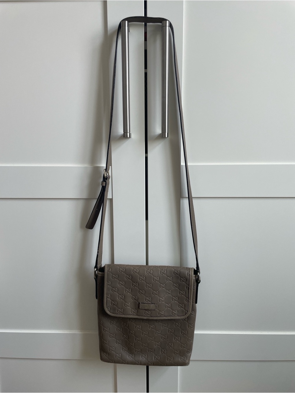 Gucci Taupe Monogram Messenger Bag